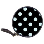 Polka Dots - Light Cyan on Black Classic 20-CD Wallet