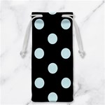 Polka Dots - Light Cyan on Black Jewelry Bag