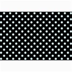 Polka Dots - Light Cyan on Black Collage 12  x 18 