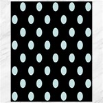 Polka Dots - Light Cyan on Black Canvas 11  x 14 