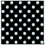 Polka Dots - Light Cyan on Black Canvas 20  x 20 