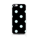 Polka Dots - Light Cyan on Black Apple iPhone 6/6S Silicone Case (Transparent)