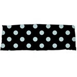Polka Dots - Light Cyan on Black Body Pillow Case (Dakimakura) (One Side)