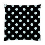 Polka Dots - Light Cyan on Black Standard Cushion Case (One Side)