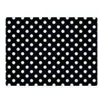 Polka Dots - Light Cyan on Black Double Sided Flano Blanket (Mini)