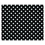 Polka Dots - Light Cyan on Black Double Sided Flano Blanket (Small)