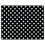 Polka Dots - Light Cyan on Black Double Sided Flano Blanket (Medium)