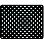 Polka Dots - Light Cyan on Black Fleece Blanket (Medium) (One Side)