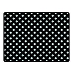 Polka Dots - Light Cyan on Black Double Sided Fleece Blanket (Small) (Two Sides)