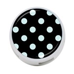 Polka Dots - Light Cyan on Black 4-Port USB Hub (Two Sides)