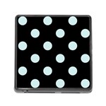 Polka Dots - Light Cyan on Black Memory Card Reader (Square)