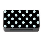 Polka Dots - Light Cyan on Black Memory Card Reader with CF