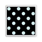 Polka Dots - Light Cyan on Black Memory Card Reader with Storage (Square)