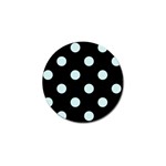 Polka Dots - Light Cyan on Black Golf Ball Marker (4 pack)