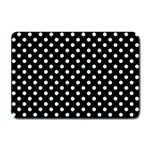 Polka Dots - Light Cyan on Black Small Doormat