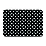 Polka Dots - Light Cyan on Black Plate Mat