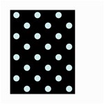 Polka Dots - Light Cyan on Black Small Garden Flag (Two Sides)
