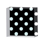Polka Dots - Light Cyan on Black 4 x 4  Acrylic Photo Block