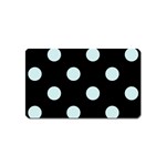 Polka Dots - Light Cyan on Black Magnet (Name Card)