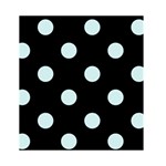 Polka Dots - Light Cyan on Black Greeting Card 4.5  x 6 