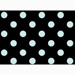 Polka Dots - Light Cyan on Black 5  x 7  Photo Cards