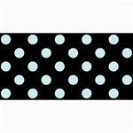 Polka Dots - Light Cyan on Black 4  x 8  Photo Cards
