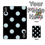 Polka Dots - Light Cyan on Black Playing Cards 54 Designs