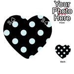 Polka Dots - Light Cyan on Black Playing Cards 54 (Heart)