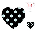 Polka Dots - Light Cyan on Black Playing Cards (Heart)