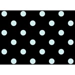 Polka Dots - Light Cyan on Black Birthday Cake 3D Greeting Card (7x5)