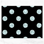 Polka Dots - Light Cyan on Black Jigsaw Puzzle (Rectangular)