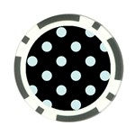 Polka Dots - Light Cyan on Black Poker Chip Card Guard