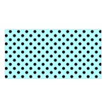 Polka Dots - Black on Celeste Cyan Satin Shawl