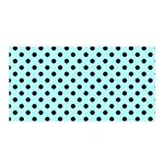 Polka Dots - Black on Celeste Cyan Satin Wrap