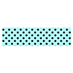 Polka Dots - Black on Celeste Cyan Satin Scarf (Oblong)