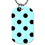 Polka Dots - Black on Celeste Cyan Dog Tag (Two Sides)