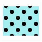 Polka Dots - Black on Celeste Cyan Small Glasses Cloth (2 Sides)
