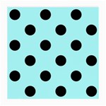 Polka Dots - Black on Celeste Cyan Medium Glasses Cloth (2 Sides)
