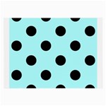 Polka Dots - Black on Celeste Cyan Large Glasses Cloth