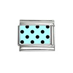 Polka Dots - Black on Celeste Cyan Italian Charm (9mm)