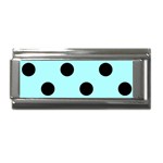 Polka Dots - Black on Celeste Cyan Superlink Italian Charm (9mm)