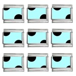 Polka Dots - Black on Celeste Cyan 9mm Italian Charm (9 pack)