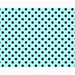 Polka Dots - Black on Celeste Cyan Collage 11  x 14 