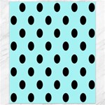 Polka Dots - Black on Celeste Cyan Canvas 8  x 10 