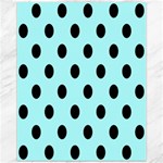 Polka Dots - Black on Celeste Cyan Canvas 11  x 14 