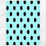 Polka Dots - Black on Celeste Cyan Canvas 18  x 24 