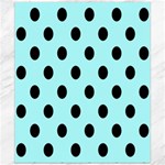 Polka Dots - Black on Celeste Cyan Canvas 20  x 24 