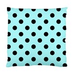 Polka Dots - Black on Celeste Cyan Standard Cushion Case (One Side)