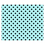 Polka Dots - Black on Celeste Cyan Double Sided Flano Blanket (Small)