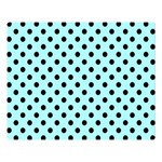 Polka Dots - Black on Celeste Cyan Double Sided Flano Blanket (Large)
